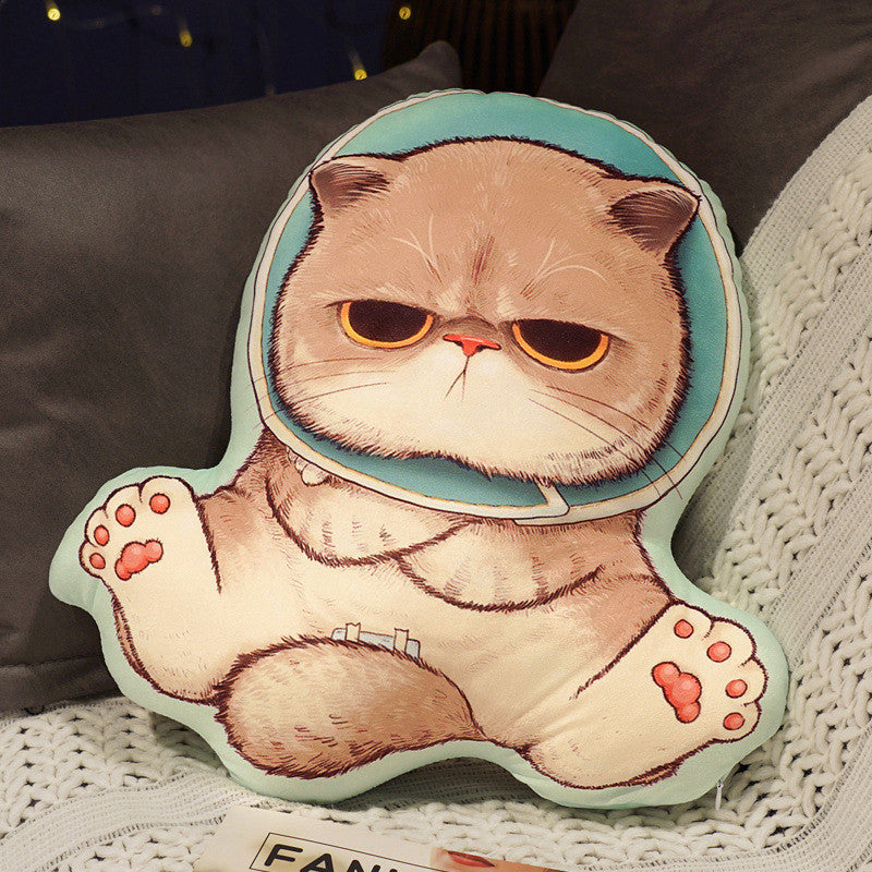 Double-Sided Astronaut Cats Pillow Plush