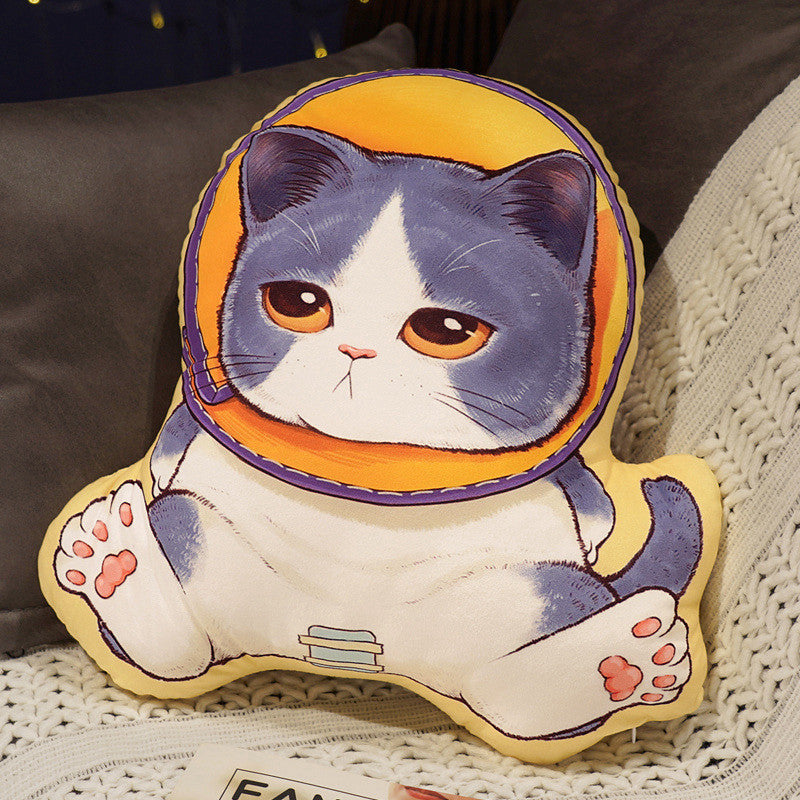 Double-Sided Astronaut Cats Pillow Plush