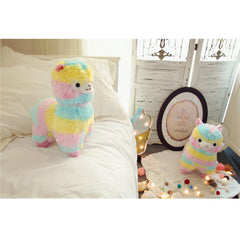 Rainbow Alpaca Plush Toy 3 Size options High Quality Soft Cotton For Small Children