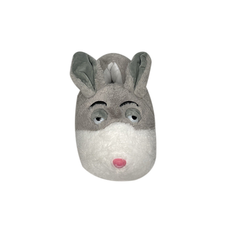 Rabbit and Dog Plush Slippers Thick Cotton Slippers