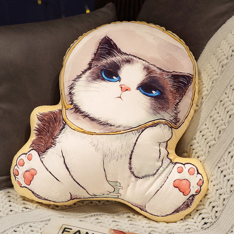 Double-Sided Astronaut Cats Pillow Plush