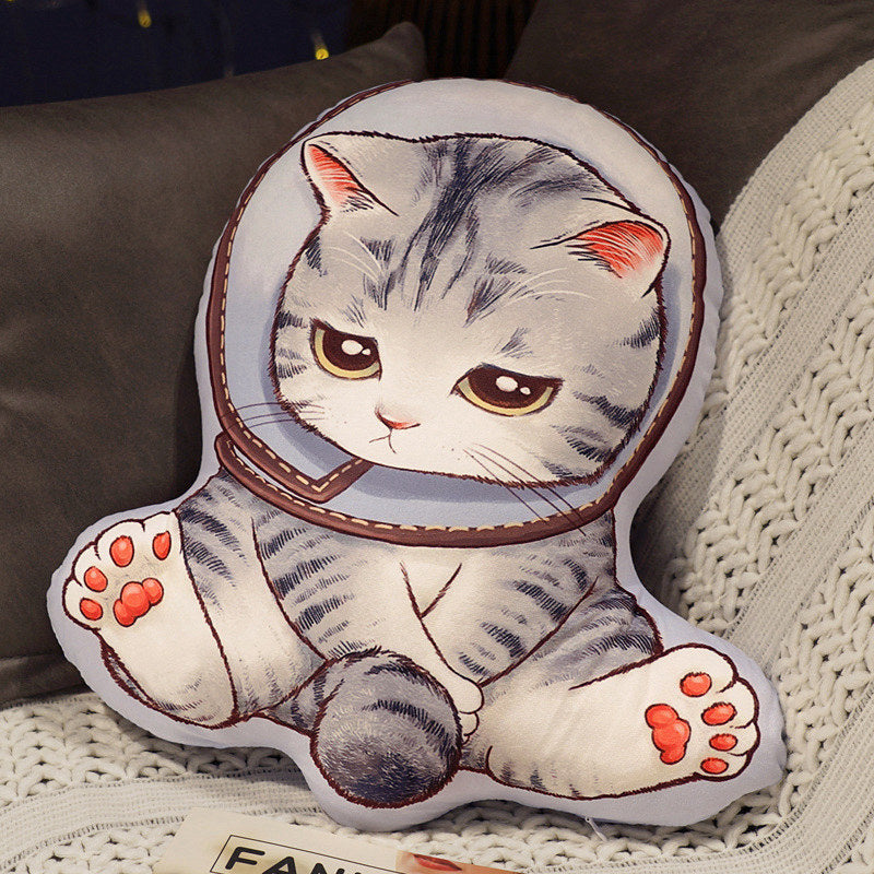 Double-Sided Astronaut Cats Pillow Plush