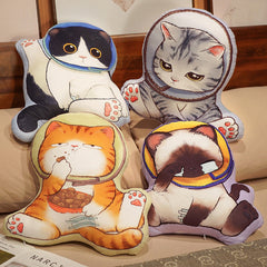 Double-Sided Astronaut Cats Pillow Plush